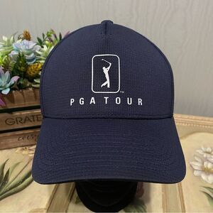 PGA Tour Airflux Cap Hat Adjustable Strap Back Navy Blue